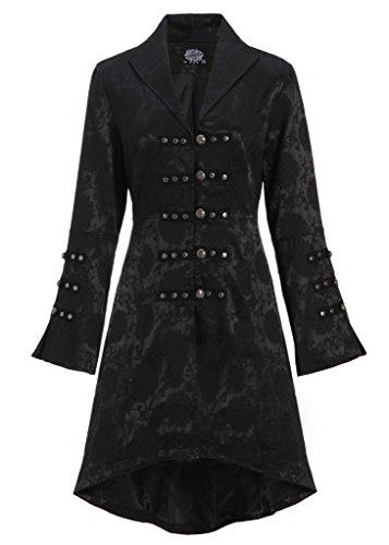 Chaqueta para mujer, estilo victoriano gótico y victoriano, color negro Negro S
