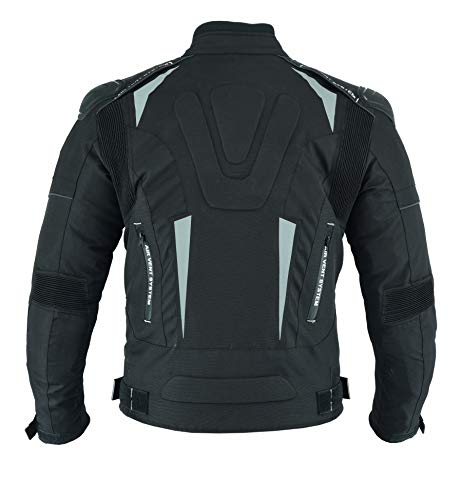Chaqueta reforzada para moto - Chaqueta de cordura impermeable, de alta protección, color negro, con 7 protecciones - CJ-9484