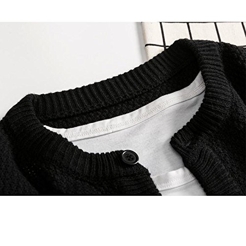 Chaquetas De Otoño Nuevas para Hombre, Abrigo De Punto para Hombre, Chaqueta De Suéter L Negro