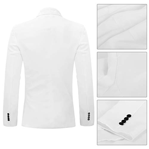 Chaquetas de Traje Casual para Hombre Chaqueta Slim Fit Trajes de un botón Abrigo Chaqueta Casual sólida Tops