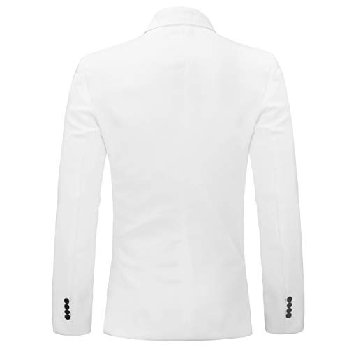 Chaquetas de Traje Casual para Hombre Chaqueta Slim Fit Trajes de un botón Abrigo Chaqueta Casual sólida Tops