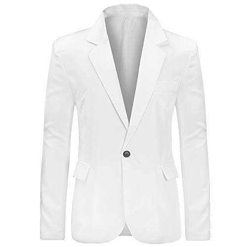Chaquetas de Traje Casual para Hombre Chaqueta Slim Fit Trajes de un botón Abrigo Chaqueta Casual sólida Tops