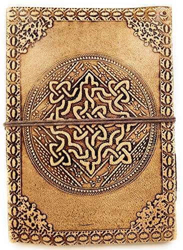 Chic & Zen – Cuaderno, bloc de notas, diario, libro, piel auténtica, Vintage, árbol de la vida, 12,50 cm x 17,50 cm papel reciclado Premium