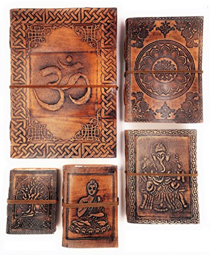 Chic & Zen – Cuaderno, bloc de notas, diario, libro, piel auténtica, Vintage, árbol de la vida, 12,50 cm x 17,50 cm papel reciclado Premium