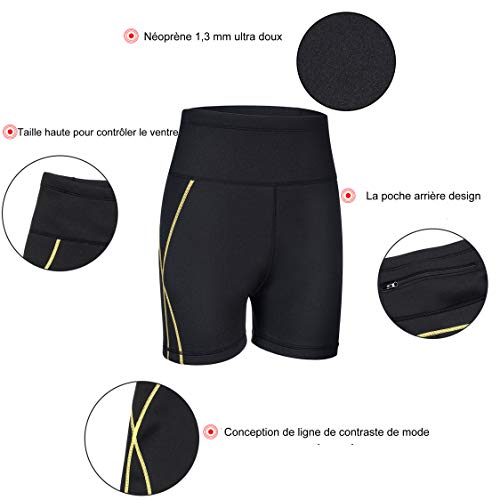 Chumian - Pantalones reductores de neopreno para mujer Negro XL
