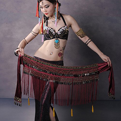 Cinturón con Flecos para Danza del Vientre de Turkish Emporium, Estilo Tribal
