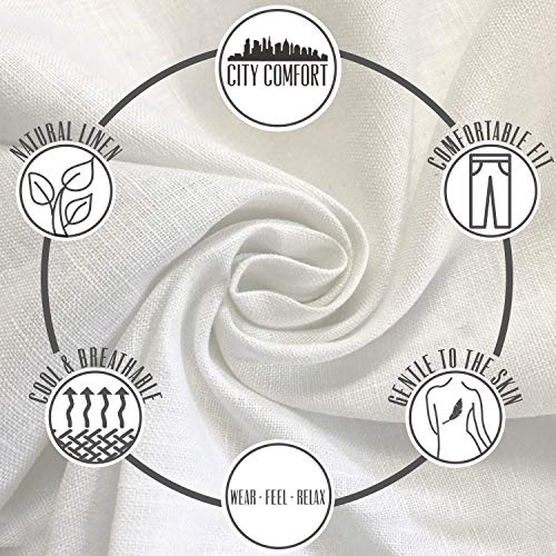 CityComfort Pantalones de Lino para Mujer | Traje de Verano para Las Mujeres con Cintura de Bolsa de Papel de Moda | Reino Unido 38 a 52 Pantalones de Talla Grande para Mujeres (46, Beige)