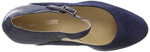 Clarks Kaylin Alba, Zapatos de Tacón Mujer, Azul (Navy Combi Navy Combi), 38 EU