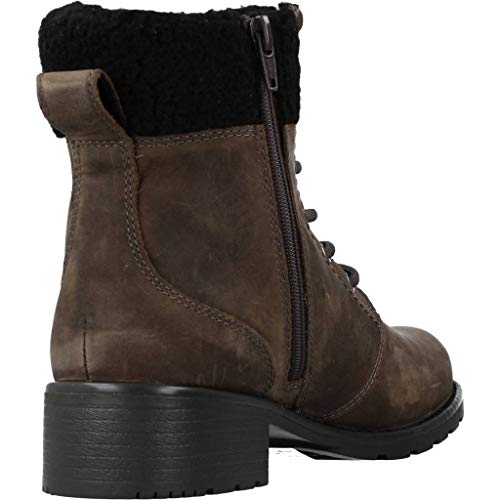 Clarks Orinoco Dusk, Botas Estilo Motero Mujer, Gris (Dark Grey Lea Dark Grey Lea), 36 EU