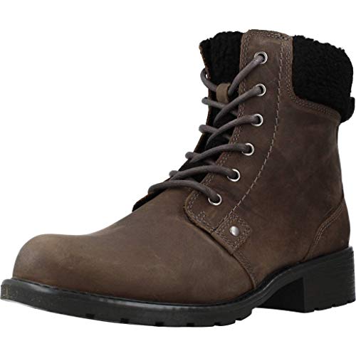 Clarks Orinoco Dusk, Botas Estilo Motero Mujer, Gris (Dark Grey Lea Dark Grey Lea), 36 EU