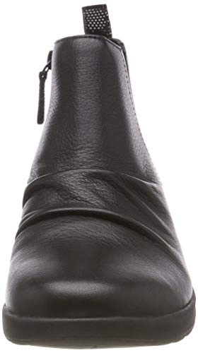 Clarks Un Adorn Mid, Botas Slouch Mujer, Negro (Black Leather), 36 EU