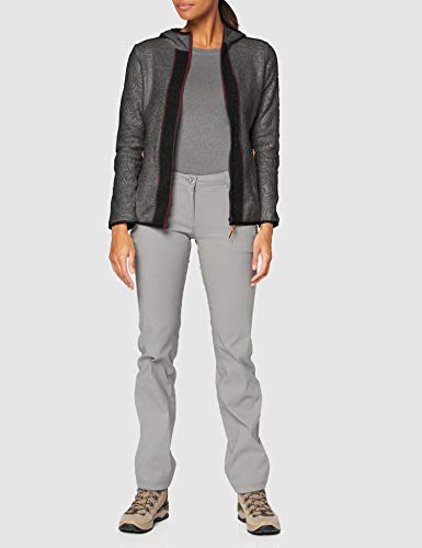 CMP Chaqueta de forro polar con capucha y detalles de lana., Mujer, 30H2566, Antracita Mel., 40