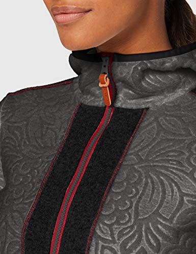 CMP Chaqueta de forro polar con capucha y detalles de lana., Mujer, 30H2566, Antracita Mel., 40