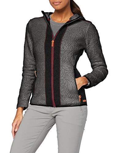 CMP Chaqueta de forro polar con capucha y detalles de lana., Mujer, 30H2566, Antracita Mel., 40