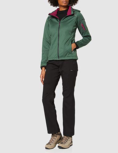 CMP Softshell Jacke - Chaqueta para Mujer, Verde (Leaf Mel/Berry), talla del fabricante: 3XL