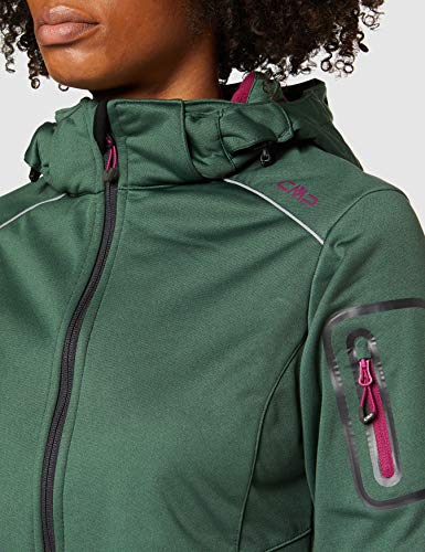 CMP Softshell Jacke - Chaqueta para Mujer, Verde (Leaf Mel/Berry), talla del fabricante: 3XL