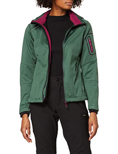 CMP Softshell Jacke - Chaqueta para Mujer, Verde (Leaf Mel/Berry), talla del fabricante: 3XL