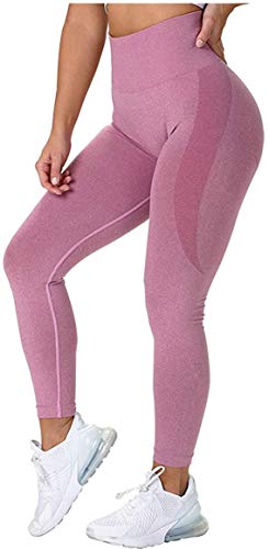 CNASA Leggings para mujeres Butt Lift, Yoga Pants Sport Workout Sexy Seamless High Waisted Compression Gym Medias
