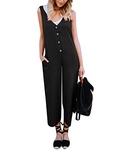 CNFIO Peto Vaquero Mujer Verano Monos Trabajo Mujer Pantalones Mujer Jumpsuit Sin Mangas