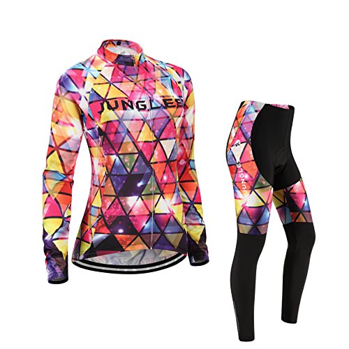 (Cojín 3D)(traje tamaño:M) chaleco rompevientos Jerseys larga maillot de sudo Moda rendimiento transpirable manga mujer ciclismo para ropa los