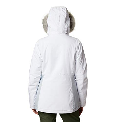 Columbia AVA Alpine Insulated Chaqueta De Esquí con Capucha, Mujer, Blanco, Gris (White/Cirrus Grey), M