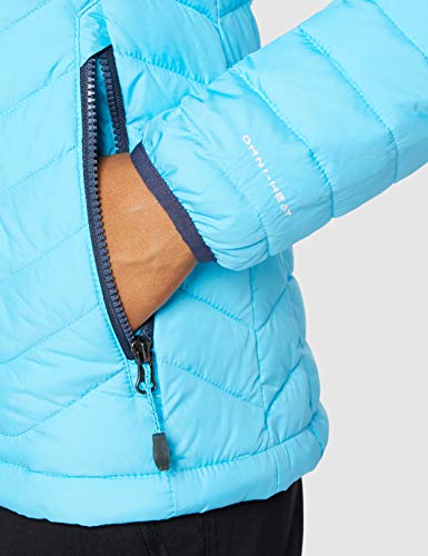 Columbia Chaqueta Impermeable con Capucha para Mujer, Powder Lite Hooded, Azul (Atoll), Talla XL