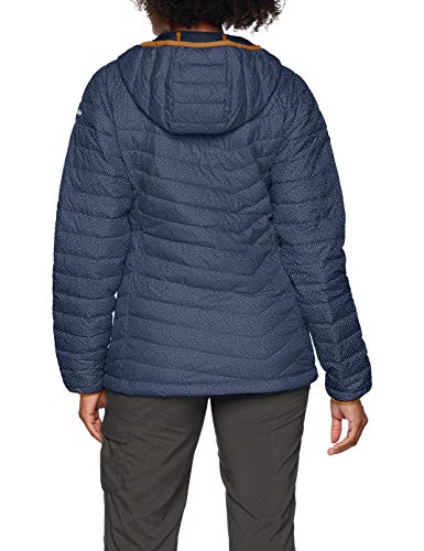 Columbia Chaqueta Impermeable con Capucha para Mujer, Powder Lite Hooded, Azul (Nocturnal Tweed Print), Talla S