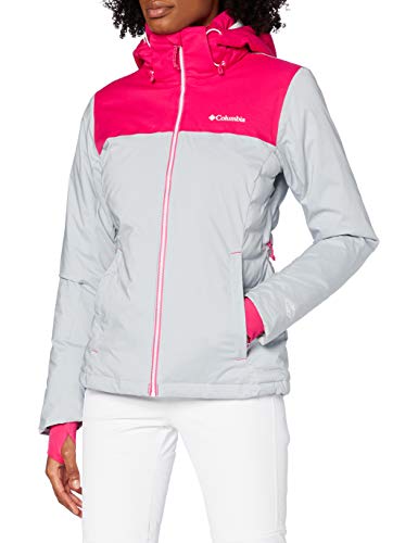 Columbia Chaqueta impermeable para mujer, Snow Dream Jacket, Poliéster, Gris (Cirrus Grey Hthr/Cactus Pink), Talla S, 1748341