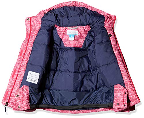 Columbia Chaqueta repelente al agua para niña, Alpine Free Fall Jacket, Nailon, Rosa (Cactus Pink Texture Print), Talla S, 1557121