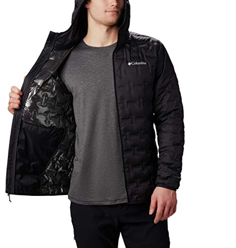 Columbia Delta Ridge, Chaqueta de plumas con capucha, Hombre, Negro (Black), Talla M