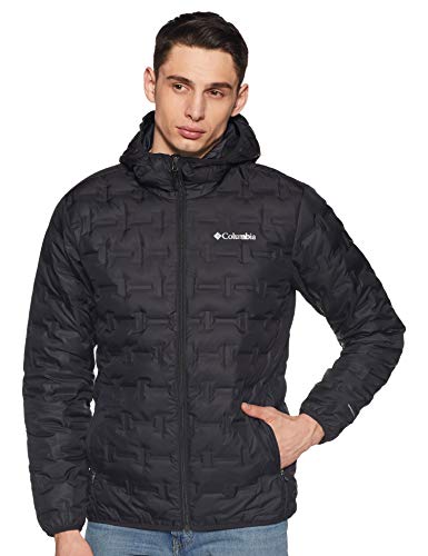 Columbia Delta Ridge, Chaqueta de plumas con capucha, Hombre, Negro (Black), Talla M