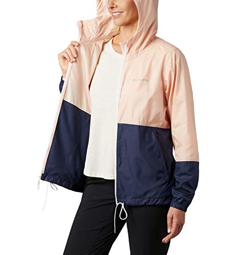 Columbia Flash Forward, Chaqueta cortavientos, Mujer, Rosa/Azul (Peach Cloud, Nocturnal), M