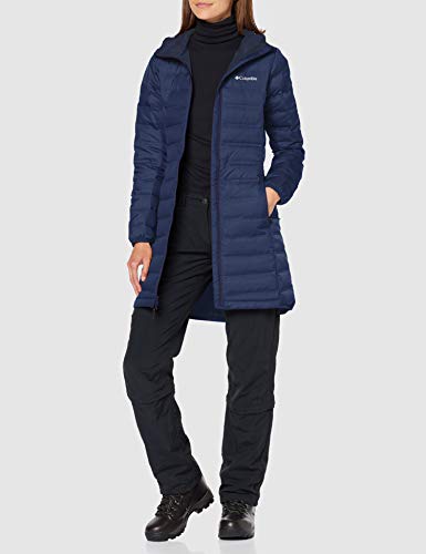 Columbia Lake 22, Chaqueta de plumas larga, Mujer, Rojo/Azul (Carnelian Red, Collegiate Navy), Talla M