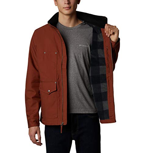 Columbia Men's Jackets, Dark Amber/Black Plaid, 2X Big