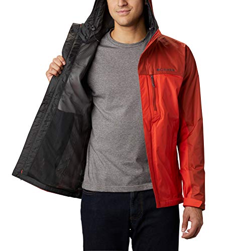 Columbia Pouring Adventure II, Chaqueta impermeable, Hombres, Rojo (Wildfire, Carnelian Red), XL