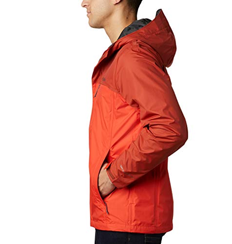 Columbia Pouring Adventure II, Chaqueta impermeable, Hombres, Rojo (Wildfire, Carnelian Red), XL