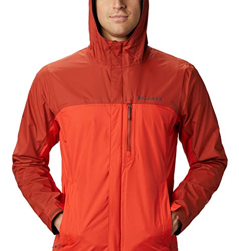 Columbia Pouring Adventure II, Chaqueta impermeable, Hombres, Rojo (Wildfire, Carnelian Red), XL
