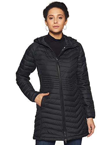 Columbia Powder Lite, Chaqueta de longitud media, Mujer, Negro (Black) Talla S