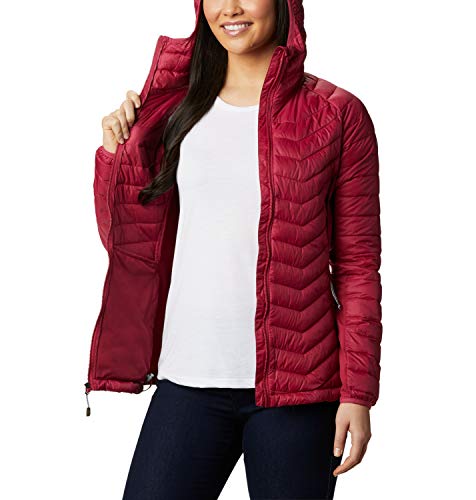 Columbia Powder Pass Chaqueta Híbrida De Plumón Con Capucha, Mujer, Red Orchid, M