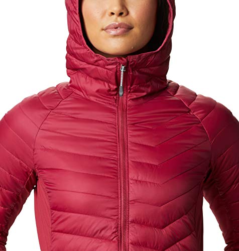 Columbia Powder Pass Chaqueta Híbrida De Plumón Con Capucha, Mujer, Red Orchid, M