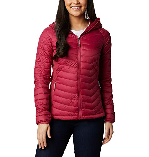 Columbia Powder Pass Chaqueta Híbrida De Plumón Con Capucha, Mujer, Red Orchid, M