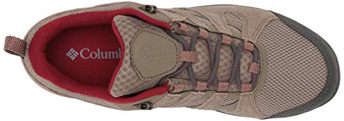 Columbia Redmond V2, Zapatillas de Senderismo Impermeables Mujer, Marrón, Rojo (Pebble, Beet), 36.5 EU