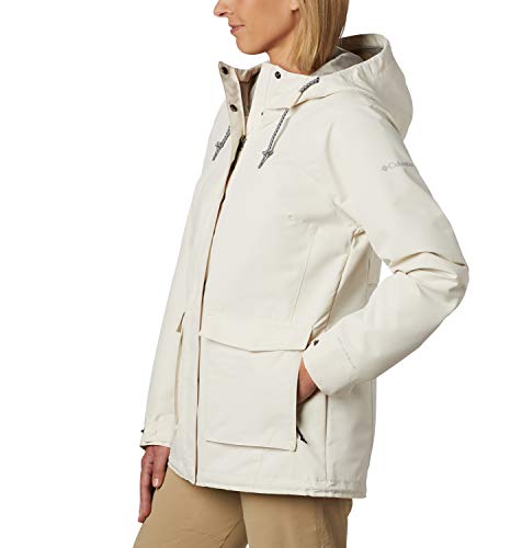 Columbia South Canyon Chaqueta Impermeable, Mujer, Blanco (Chalk), XS