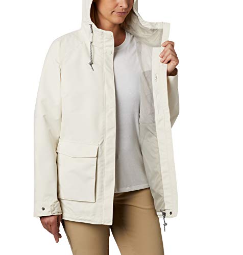 Columbia South Canyon Chaqueta Impermeable, Mujer, Blanco (Chalk), XS