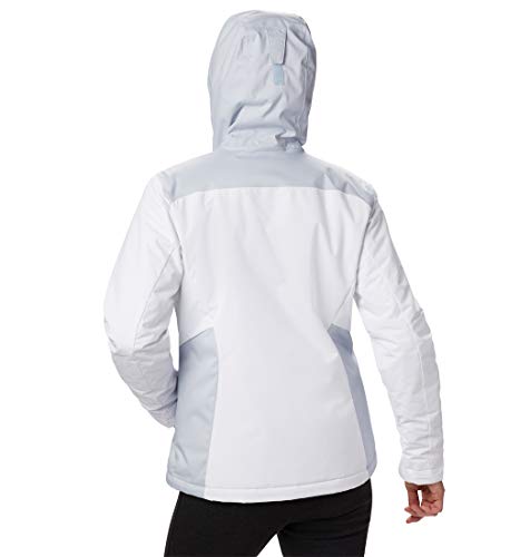 Columbia Tipton Peak Insulated Chaqueta De Esquí con Capucha, Mujer, Blanco, Gris (White/Cirrus Grey), S