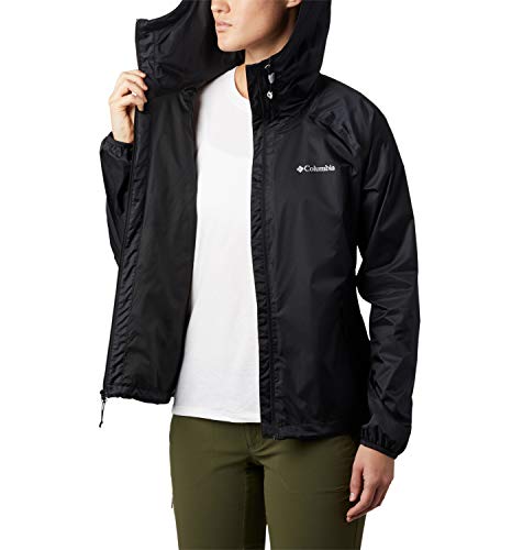 Columbia Ulica Chaqueta Impermeable, Mujer, Black Sheen, S