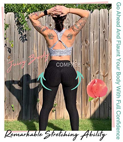COMFREE Alta Cintura Elásticos Leggings Push Up para Mujer Mallas Celular Pantalones Deportivos de Yoga Pilates Fitness Deporte Gym Gimnasio Adelgazantes Transpirables Suaves Frescos