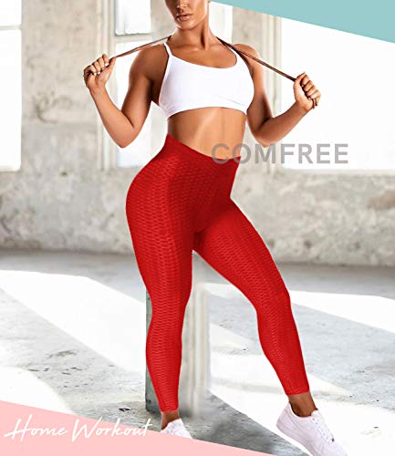 COMFREE Tiktok Honeycomb Leggings Push Up Mujer Mallas de Deporte Pantalones Deportivos Alta Cintura Elásticos Yoga Fitness