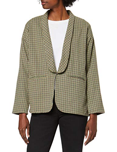 COMPAÑÍA FANTÁSTICA Blazer Chaqueta, Verde (Cuadros 000058), 42 (Tamaño del Fabricante:L) para Mujer