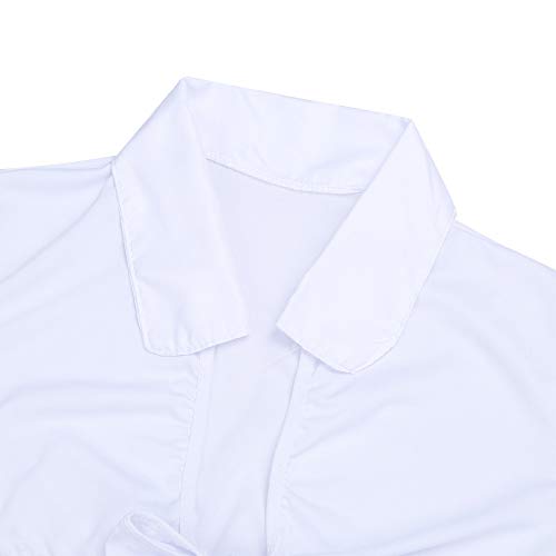Conjunto de lencería sexy para mujer, disfraz de anime, cosplay, camiseta de corbata, juego de rol, mini falda plisada - blanco - S